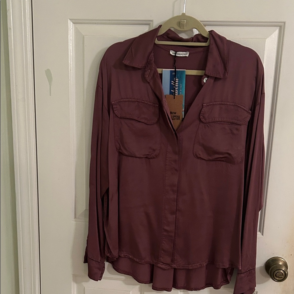 Abella Plum Button-Down Shirt